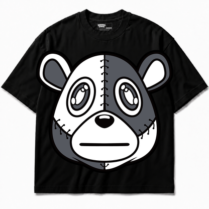 Rebranded Bear Air Jordan 8 Chrome black graphic T-shirt front without sneakers