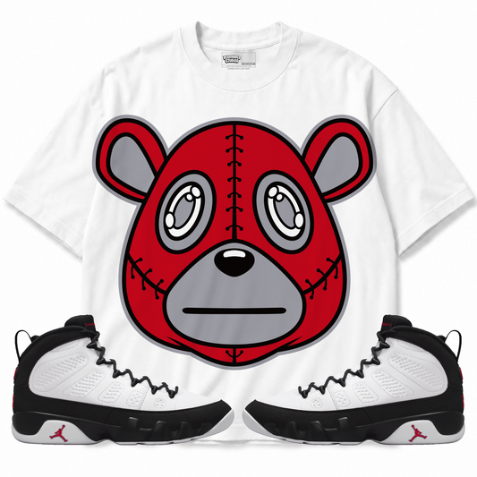 Rebranded Bear (Air Jordan 9 OG Space Jam) T-Shirt with matching sneakers