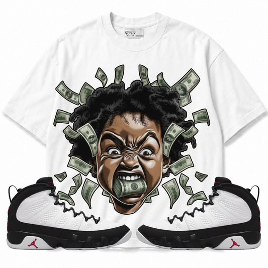 Money Mouth (Air Jordan 9 OG Space Jam) T-Shirt with matching sneakers