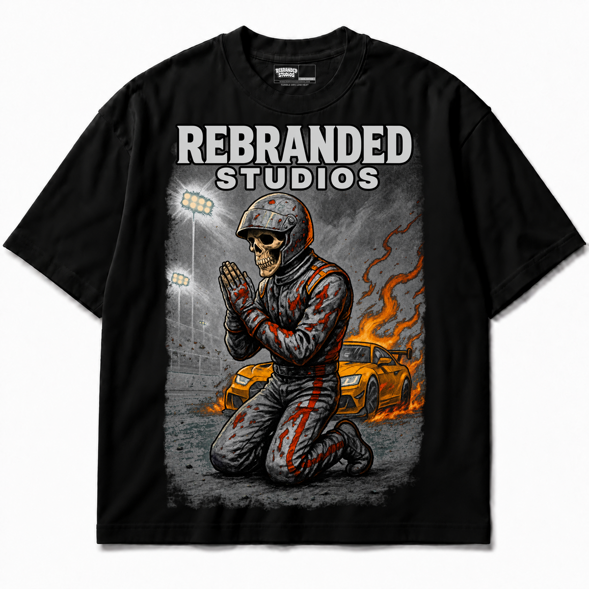 Prayers Air Jordan 8 Chrome black graphic T-shirt front without sneakers