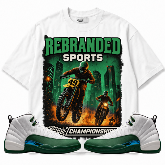 Sports (Air Jordan 12 Bucks) T-Shirt with matching sneakers