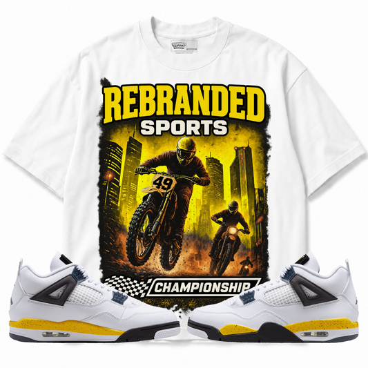 Sports (Air Jordan 4 Tour Yellow) T-Shirt with matching sneakers