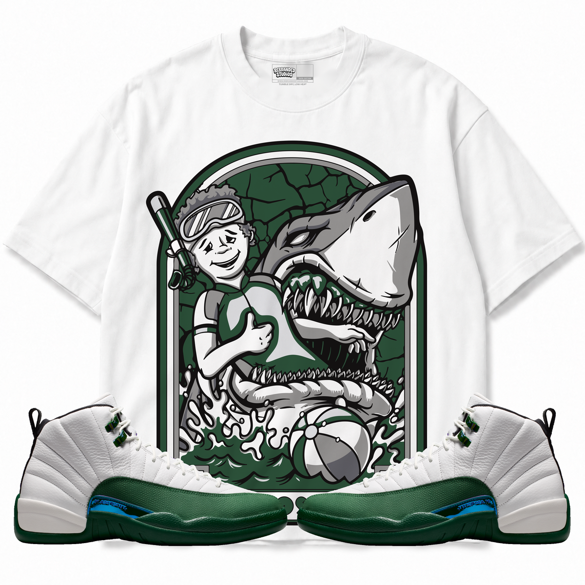 Stay Positive (Air Jordan 12 Bucks) T-Shirt with matching sneakers