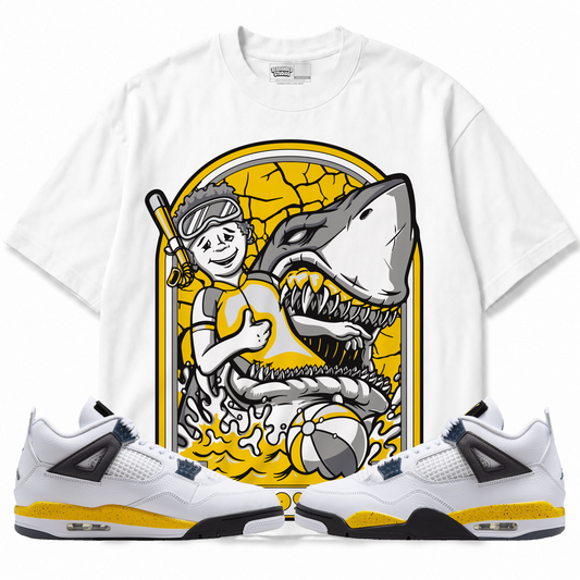 Stay Positive (Air Jordan 4 Tour Yellow) T-Shirt with matching sneakers
