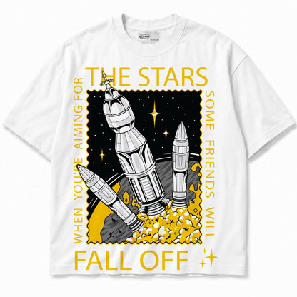 When You're Aiming For The Stars Some Friends Will Fall Off (Air Jordan 4 Tour Yellow) T-Shirt front view