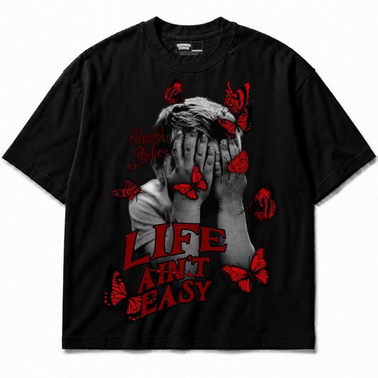 Rebranded Studios Life Ain't Easy Air Jordan 12 Bloodline Graphic T-Shirt — alternate view
