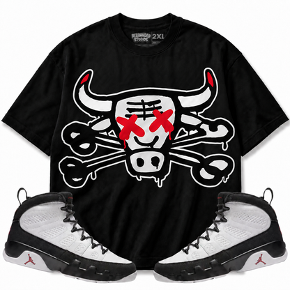 Rebranded Studios The Bull Air Jordan 9 OG Space Jam Graphic T-Shirt