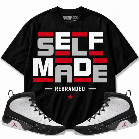 Rebranded Studios Self Made Air Jordan 9 OG Space Jam Graphic T-Shirt
