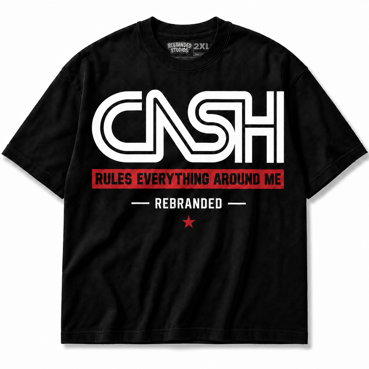 Rebranded Studios Cash Rules Everything Around Me Air Jordan 9 OG Space Jam Graphic T-Shirt