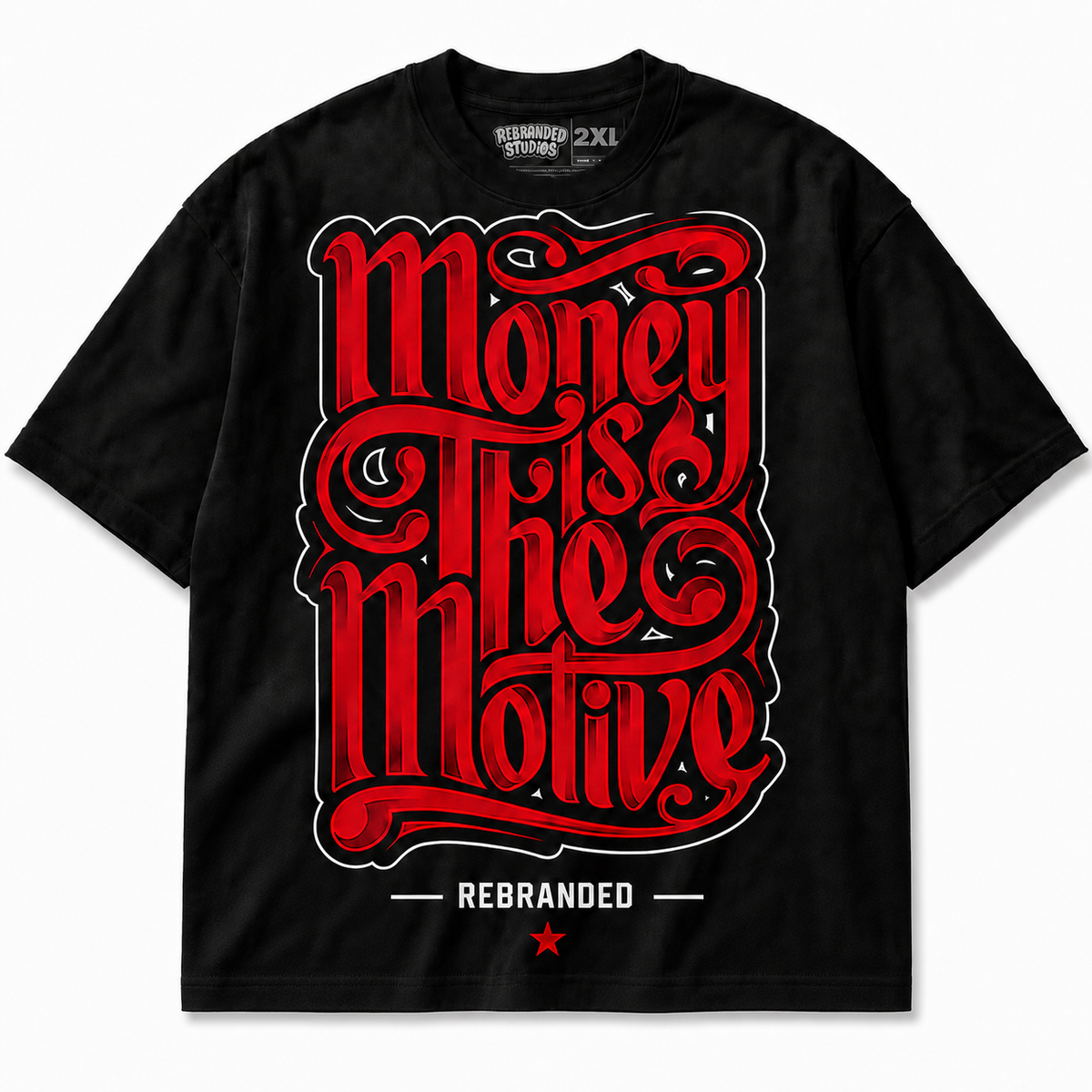 Rebranded Studios Money Is The Motive Air Jordan 9 OG Space Jam Graphic T-Shirt