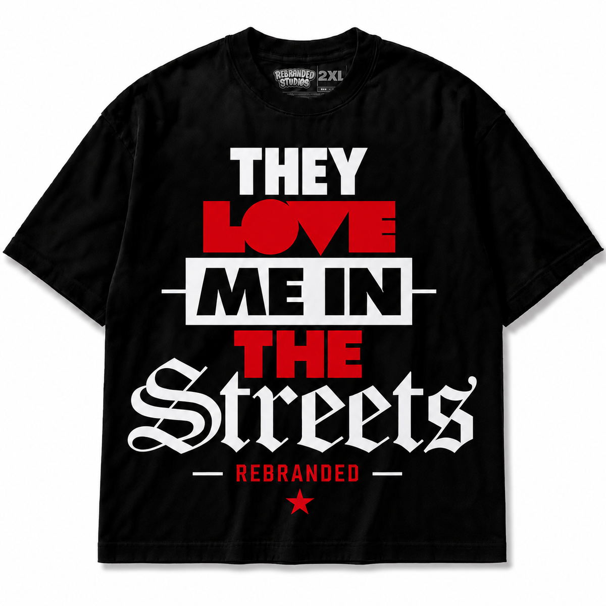 Rebranded Studios They Love Me In The Streets Air Jordan 9 OG Space Jam Graphic T-Shirt