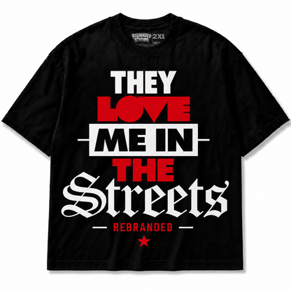 Rebranded Studios They Love Me In The Streets Air Jordan 9 OG Space Jam Graphic T-Shirt