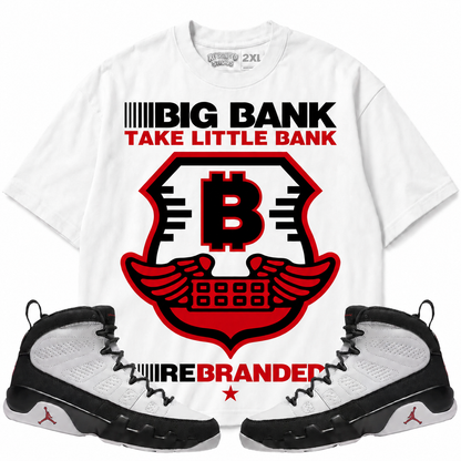 Rebranded Studios Big Bank Take Little Bank Air Jordan 9 OG Space Jam Graphic T-Shirt