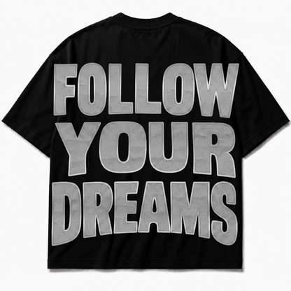 Rebranded Studios Follow Your Dreams Air Jordan 8 Chrome 425GSM Oversized Graphic T-Shirt