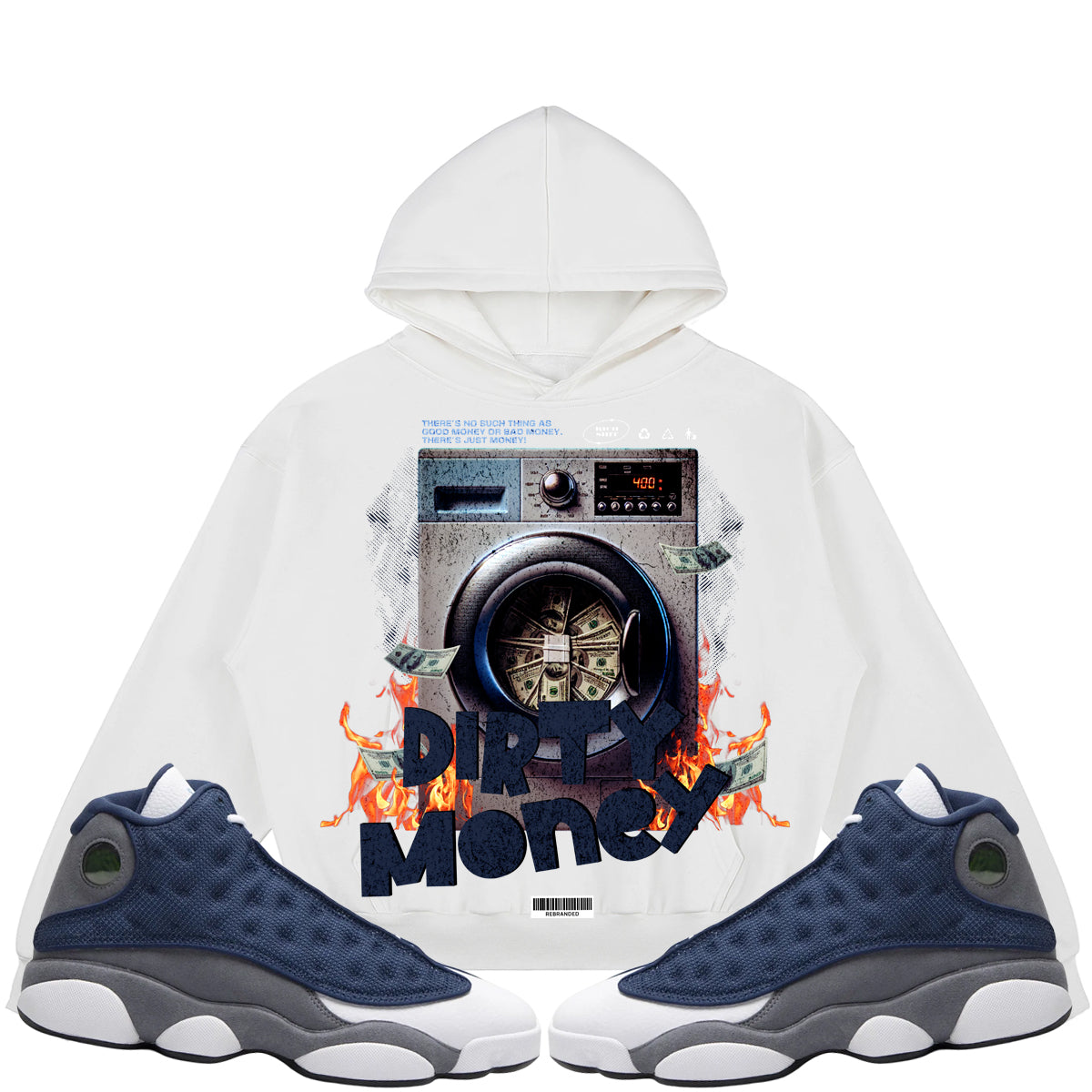 Dirty Money (Air Jordan 13 Flint) 380GSM Brushed Fleece Relaxed Fit Hoodie