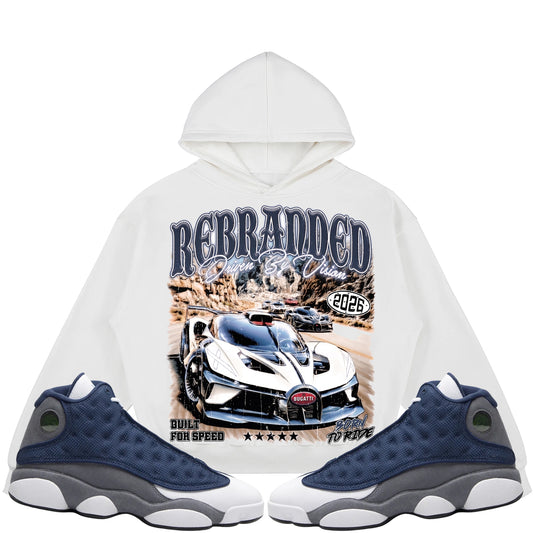 Rebranded Studios Driven By Vision Air Jordan 13 Flint 380GSM Brushed Fleece Relaxed Fit Hoodie