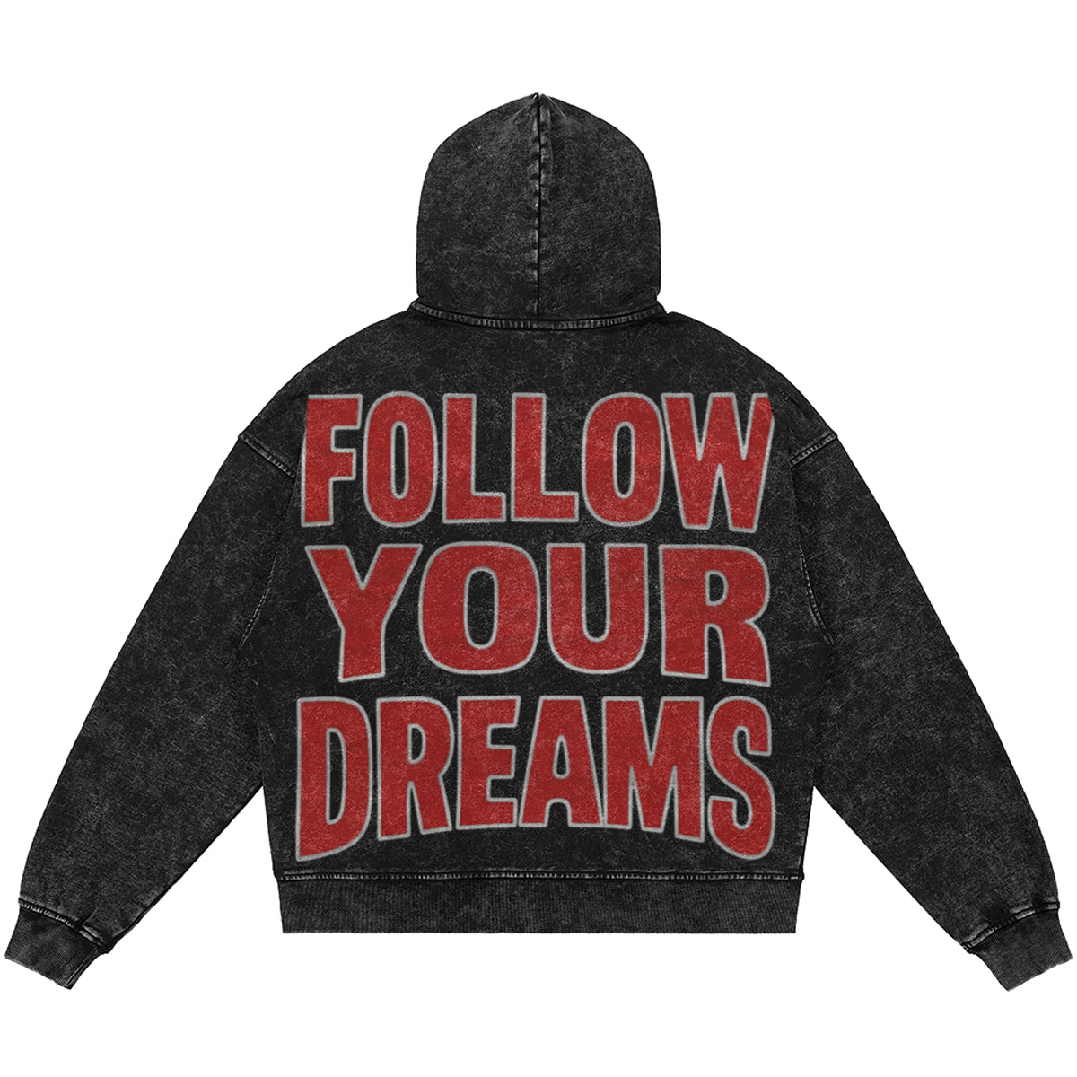 Follow Your Dreams (Air Jordan 12 Bloodline) 440GSM Heavyweight Vintage Snow Wash Zip Up Hoodie