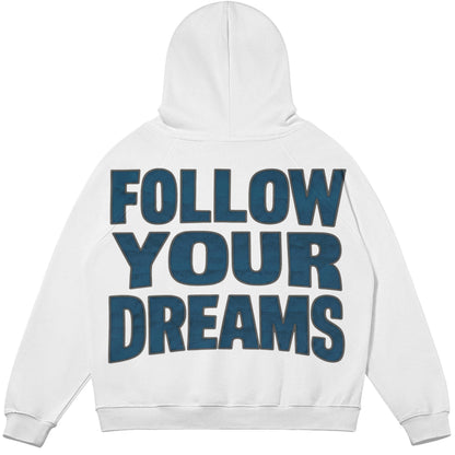 Follow Your Dreams (Air Jordan 3 True Blue) 380 GSM Brushed Fleece Hoodie
