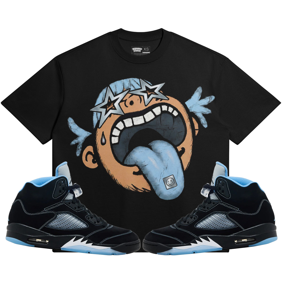 Follow Your Dreams (Air Jordan 5 Black Carolina UNC) 425GSM Oversized T-Shirt