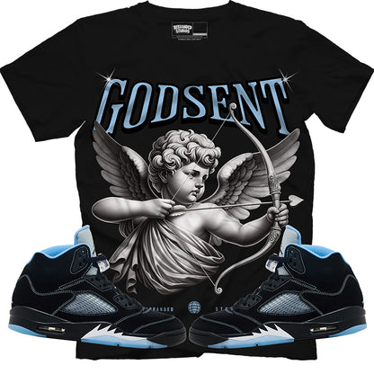 God Sent  (Air Jordan 5 Black Carolina UNC) T-Shirt