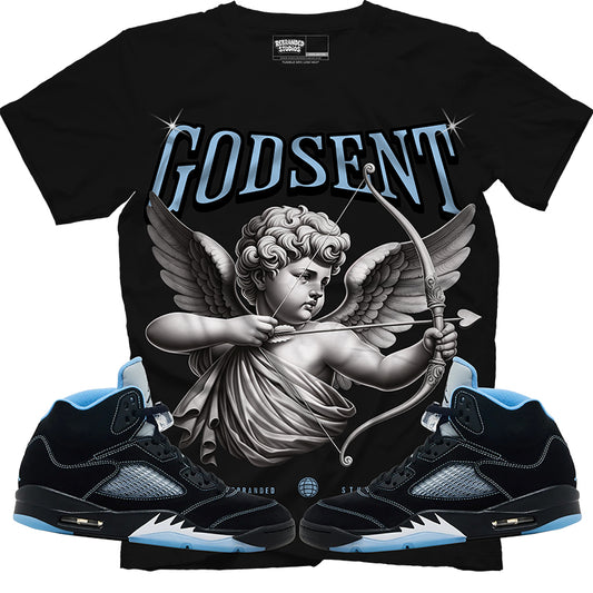God Sent (Air Jordan 5 Black Carolina UNC) T-Shirt