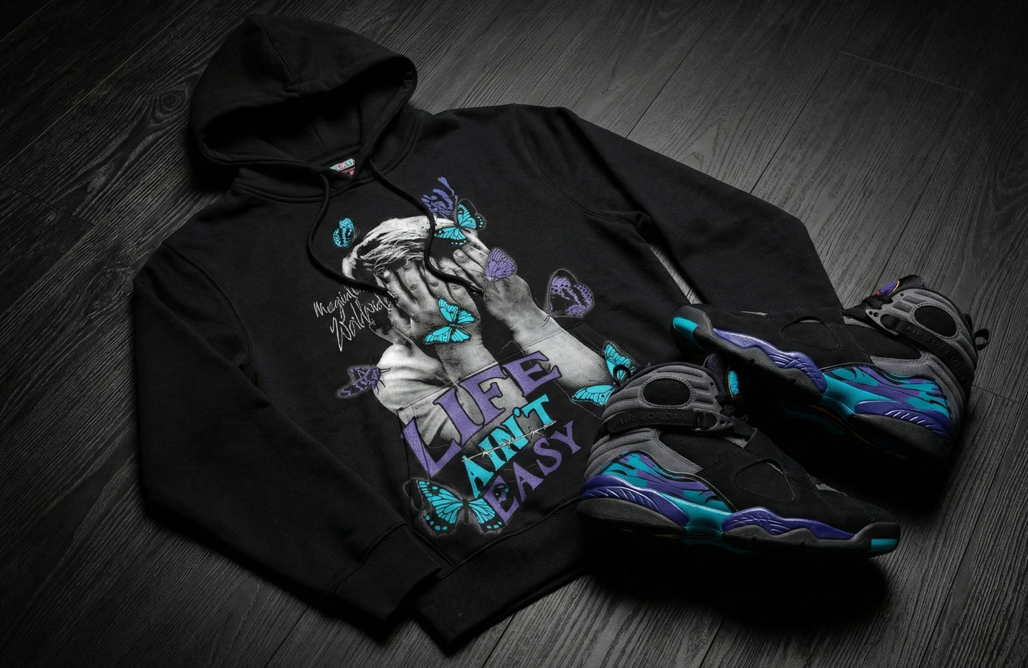 Life Ain't Easy (Air Jordan 8 Aqua) Hoodie