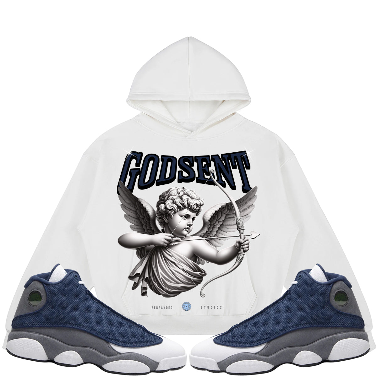 God Sent (Air Jordan 13 Flint) 380GSM Brushed Fleece Relaxed Fit Hoodie