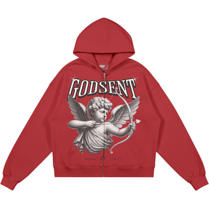 God Sent (Air Jordan 4 Toro Bravo) 440GSM Heavyweight Zip Up Hoodie