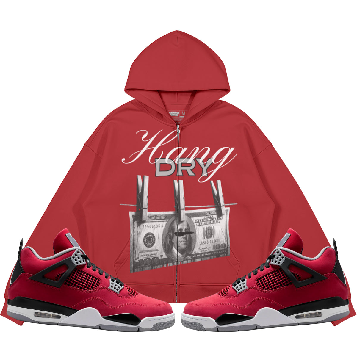 Hang Dry (Air Jordan 4 Toro Bravo) 440GSM Heavyweight Zip Up Hoodie
