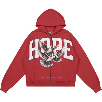 Hope (Air Jordan 4 Toro Bravo) 440GSM Heavyweight Zip Up Hoodie