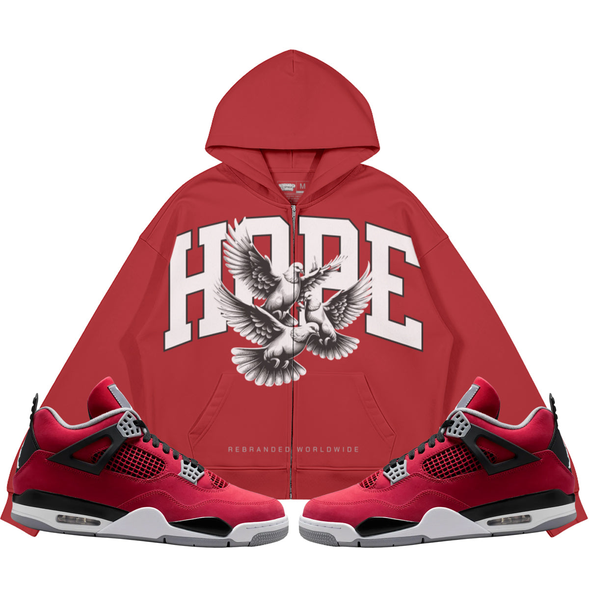 Hope (Air Jordan 4 Toro Bravo) 440GSM Heavyweight Zip Up Hoodie