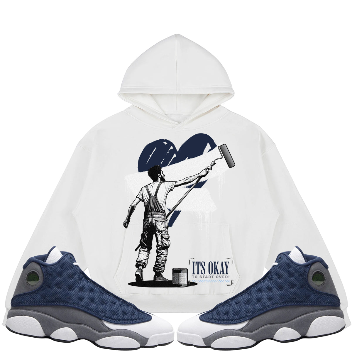 It's Okay To Start Over (Air Jordan 13 Flint) 380GSM Brushed Fleece Relaxed Fit Hoodie