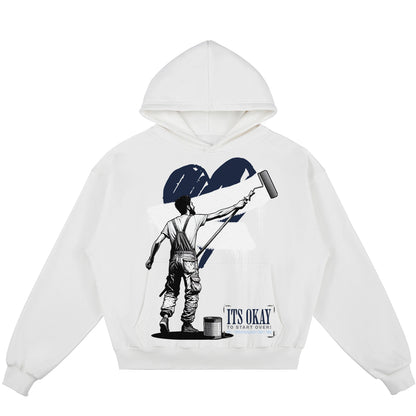 It's Okay To Start Over (Air Jordan 13 Flint) 380GSM Brushed Fleece Relaxed Fit Hoodie