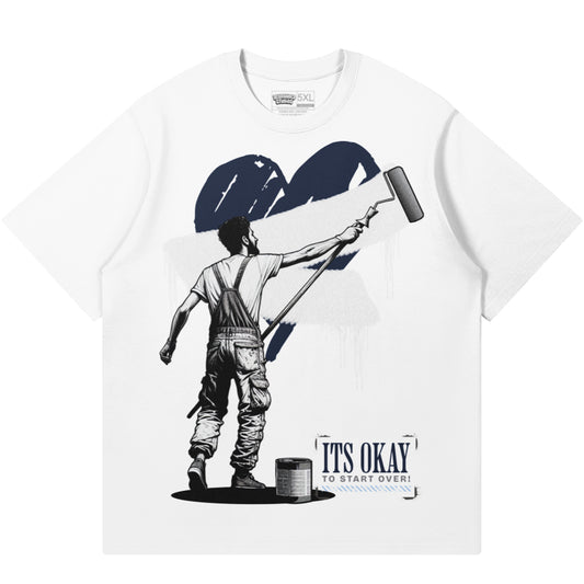 Rebranded Studios It's Okay To Start Over Air Jordan 13 Flint Graphic T-Shirt — alternate view