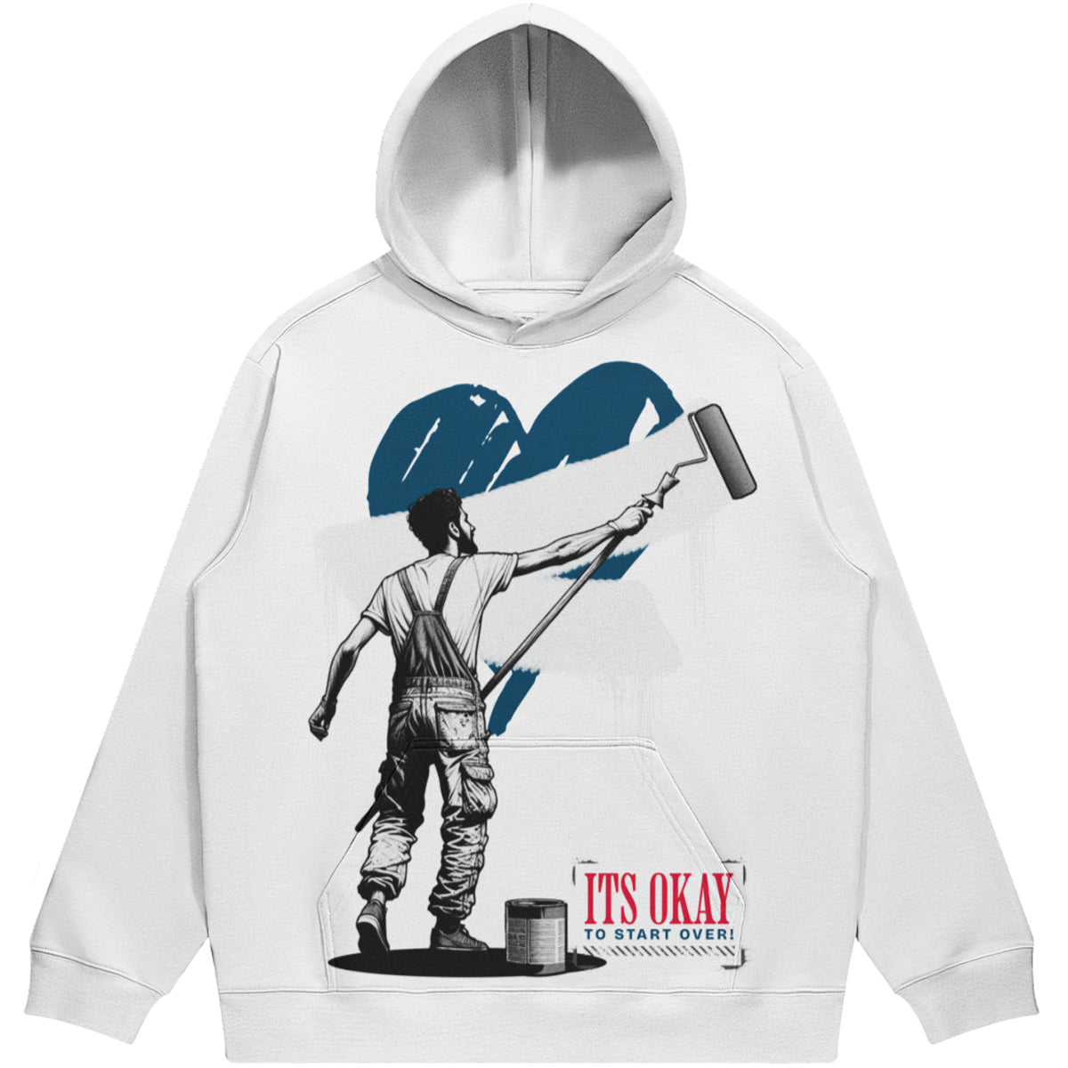 It's Okay To Start Over (Air Jordan 3 True Blue) 380 GSM Brushed Fleece Drawstring Hoodie