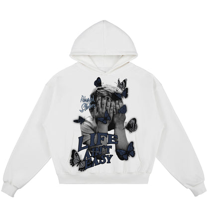 Life Ain't Easy (Air Jordan 13 Flint) 380GSM Brushed Fleece Relaxed Fit Hoodie