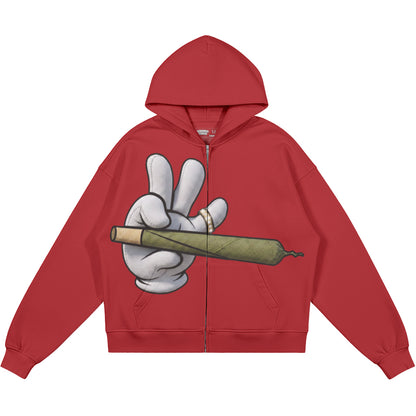 Loud Hands 2.0 (Air Jordan 4 Toro Bravo) 440GSM Heavyweight Zip Up Hoodie