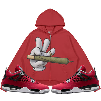 Loud Hands 2.0 (Air Jordan 4 Toro Bravo) 440GSM Heavyweight Zip Up Hoodie