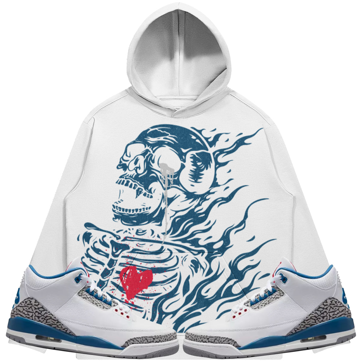 Misguided Club (Air Jordan 3 True Blue) 380 GSM Brushed Fleece Drawstring Hoodie