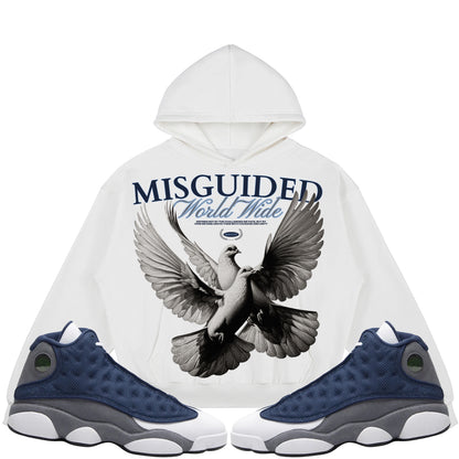 Misguided WW Birds (Air Jordan 13 Flint) 380GSM Brushed Fleece Relaxed Fit Hoodie