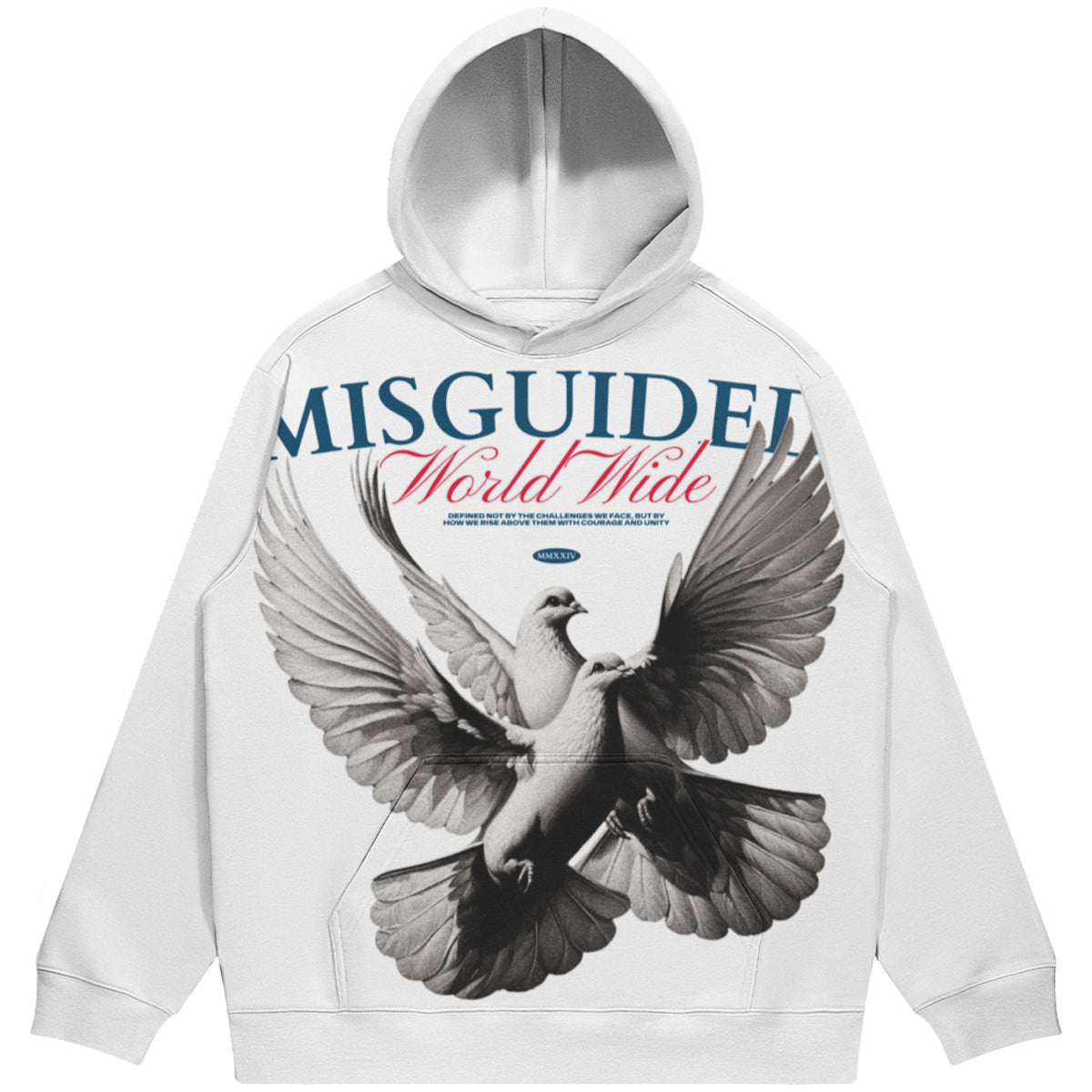 Misguided Ww Birds (Air Jordan 3 True Blue) 380 GSM Brushed Fleece Drawstring Hoodie