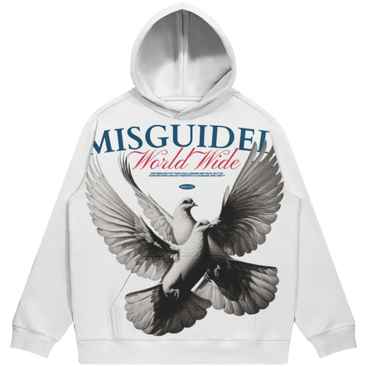 Rebranded Studios Ww Birds (Air Jordan 3 True Blue) 380 GSM Brushed Fleece Drawstring Hoodie — alternate view