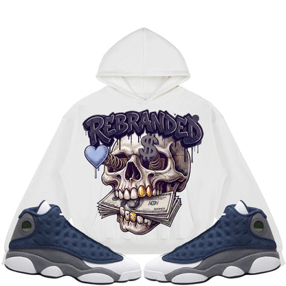 Money Lover (Air Jordan 13 Flint) 380GSM Brushed Fleece Relaxed Fit Hoodie