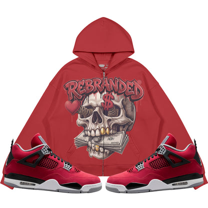 Money Lover (Air Jordan 4 Toro Bravo) 440GSM Heavyweight Zip Up Hoodie