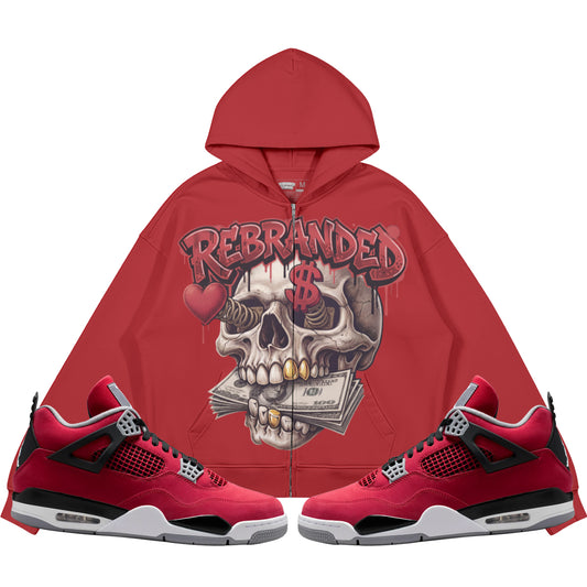 Money Lover (Air Jordan 4 Toro Bravo) 440GSM Heavyweight Zip Up Hoodie