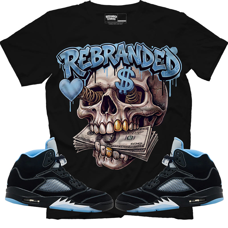 Money Lover (Air Jordan 5 Black Carolina UNC) T-Shirt