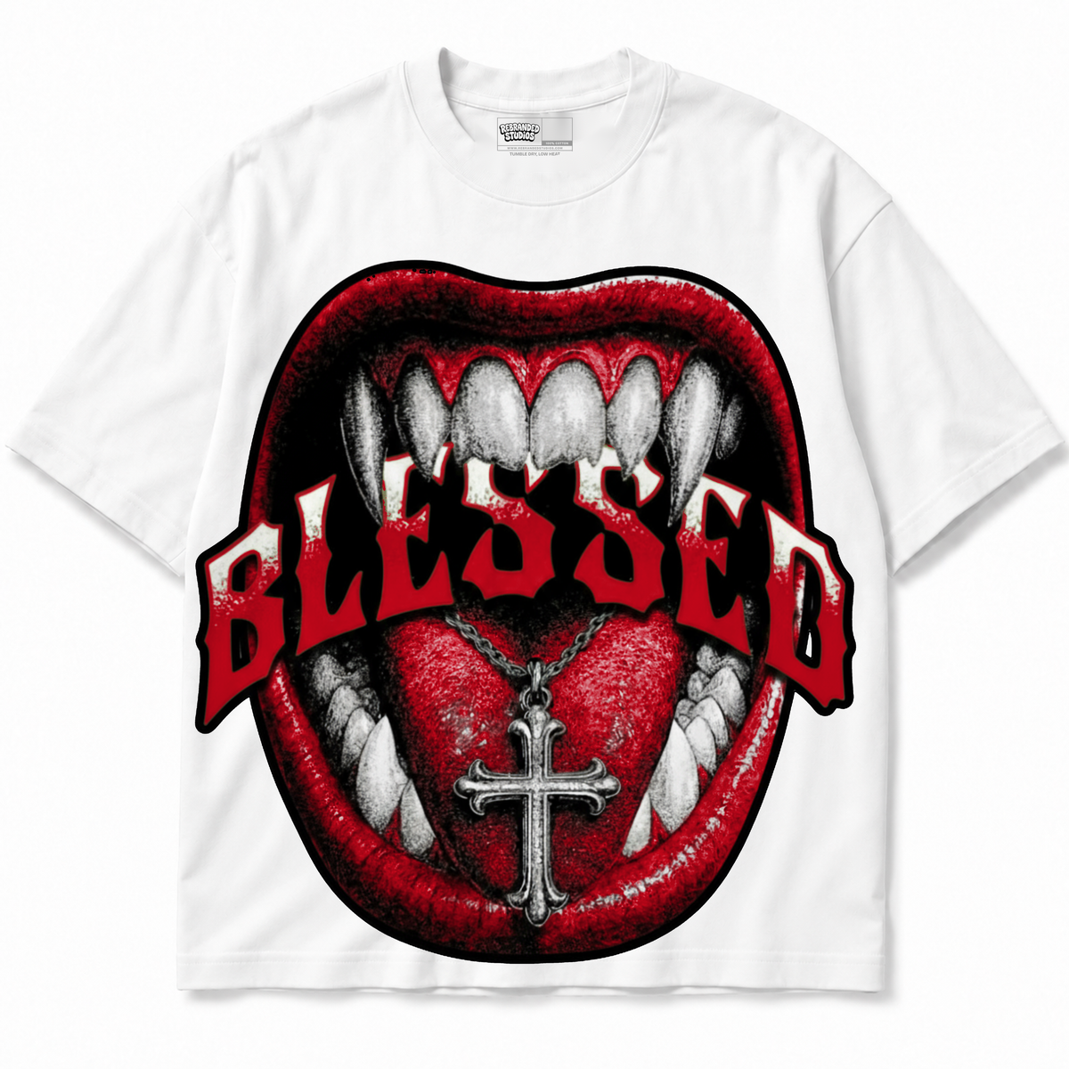 Blessed Air Jordan 9 OG Space Jam Graphic T-Shirt — white T-shirt front without sneakers