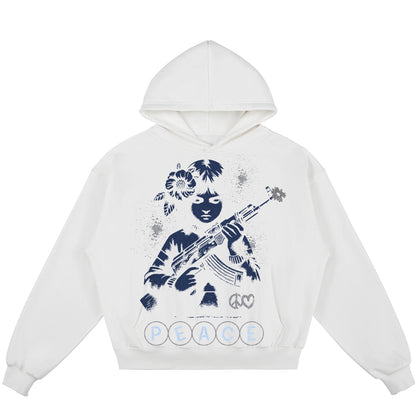 Peace (Air Jordan 13 Flint) 380GSM Brushed Fleece Relaxed Fit Hoodie