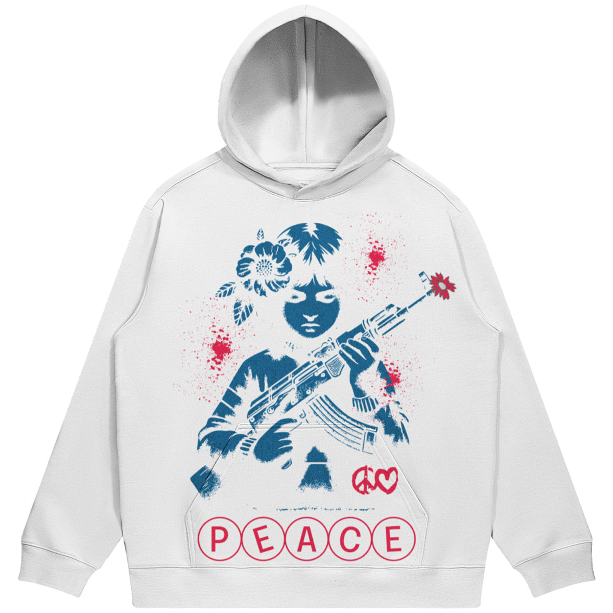 Peace (Air Jordan 3 True Blue) 380 GSM Brushed Fleece Drawstring Hoodie