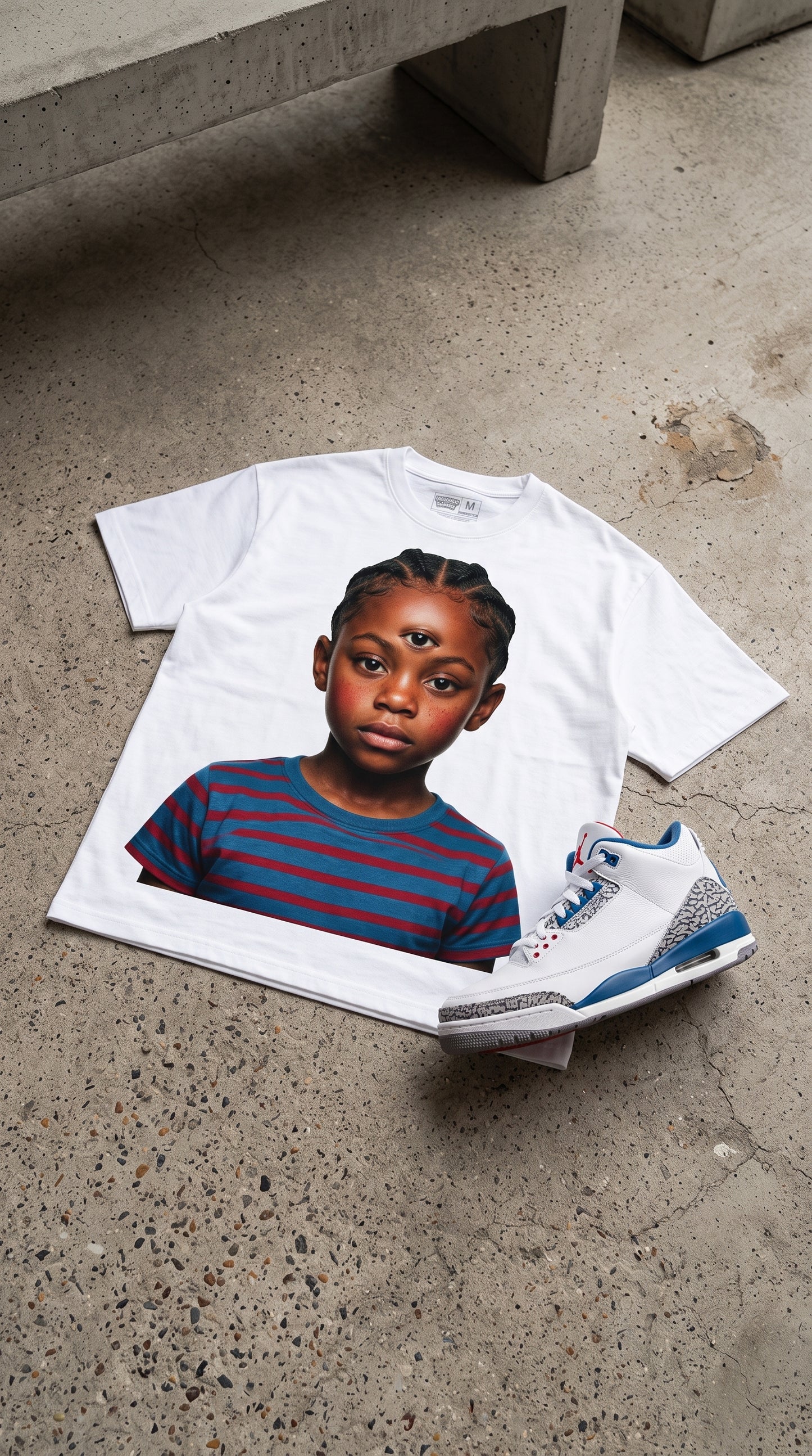 Rebranded Studios The Third Eye Air Jordan 3 True Blue Graphic T-Shirt